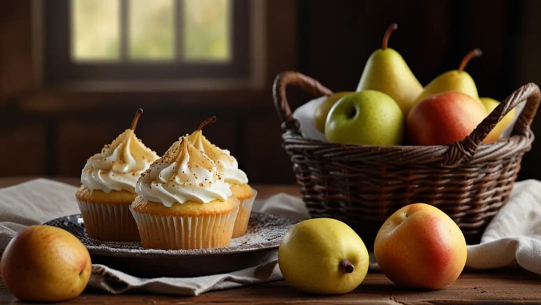 Babeczki budyniowe z gruszką - Idealny przepis na puszyste babeczki